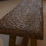 Brutalist pine bench 1960s