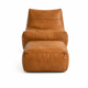 Vintage camel lounge chair with footrest