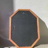 Octagonal beaded wooden mirror