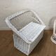 Sofa / white wicker chest