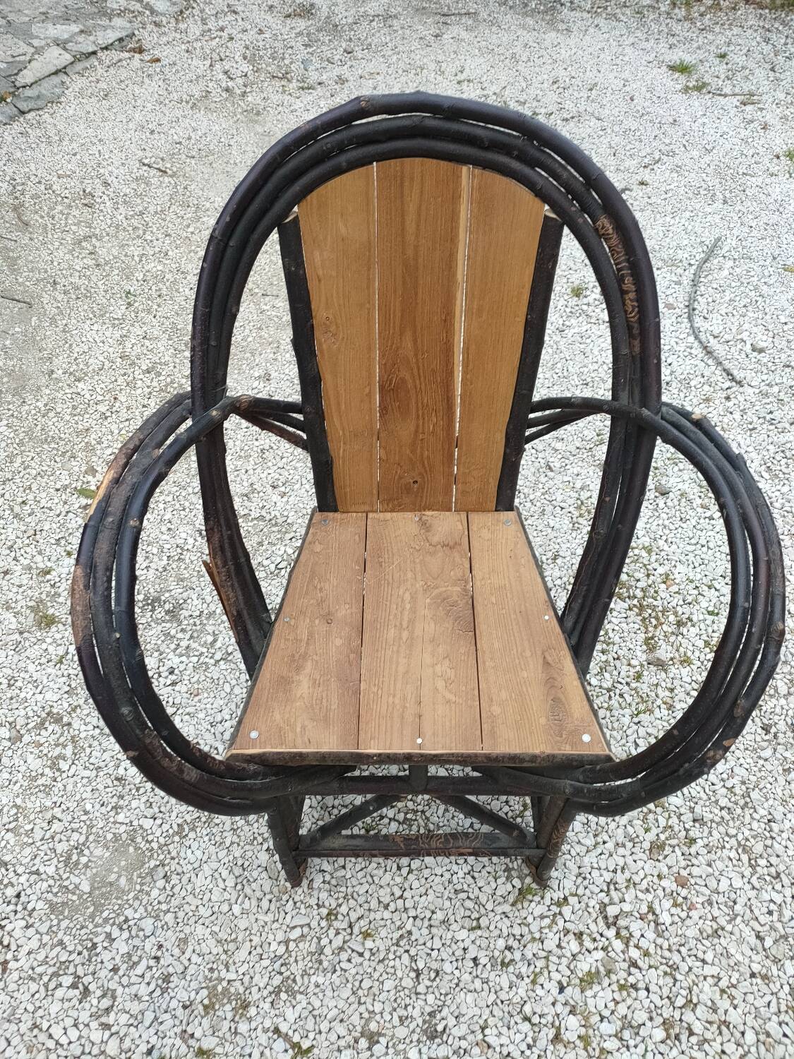 2 armchairs by Christian Astuguevieille, organic brutalist design.