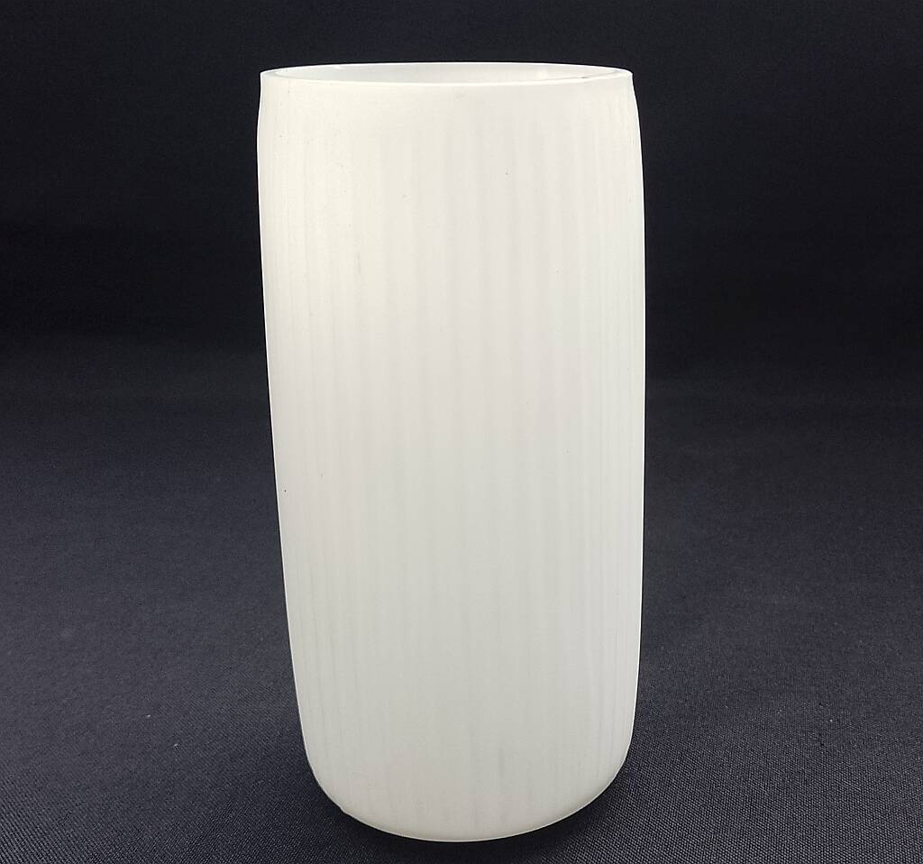 Mid Century Modern White Glass Light Shade Set of 3 Long Stripes