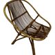 Ensemble vintage de 4 fauteuils club en rotin Rohe Noordwolde 1960
