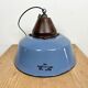 Industrial Blue Enamel and Cast Iron Pendant Light, 1960s