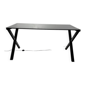 Black glass desk