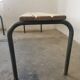Paire de bancs d'école vintage métal et bois