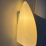 Pair of vintage white opaline wall lights, France 1970s