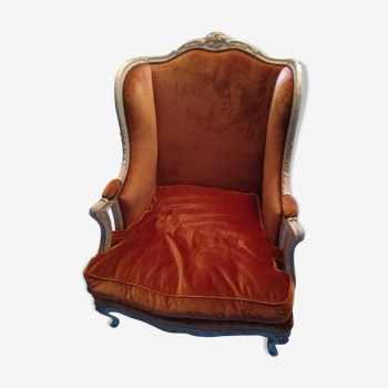 Fauteuil double bergère à oreilles