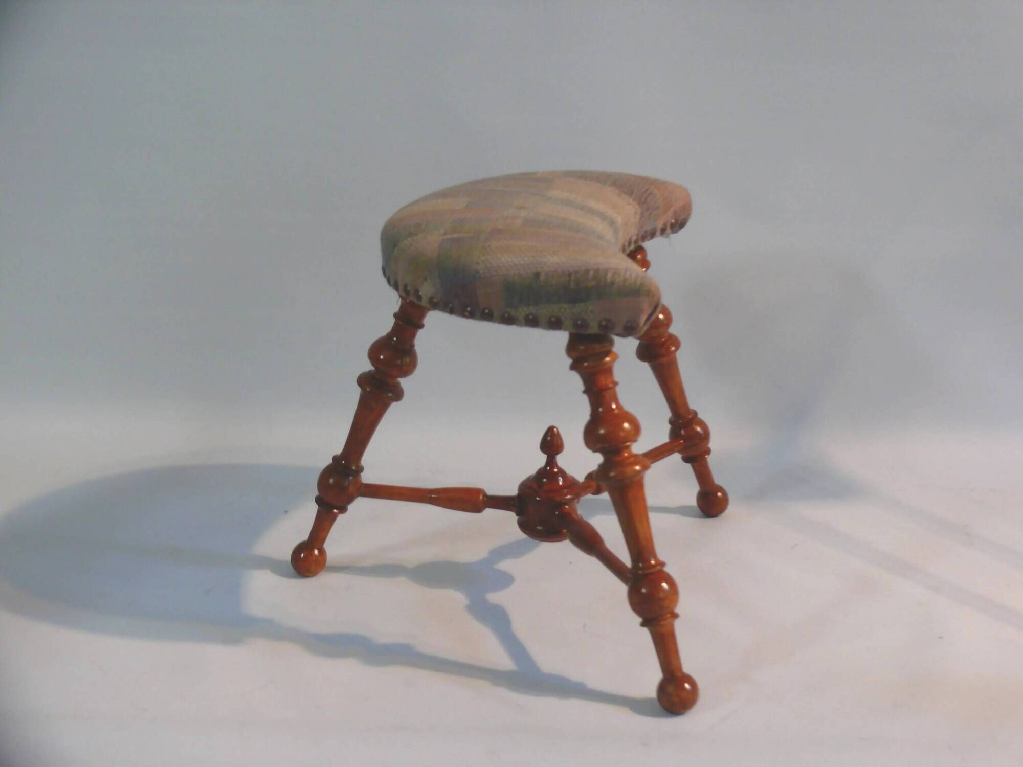 Victorian Stool, Three Legs, Upholstered Stool, Footstool, Vintage