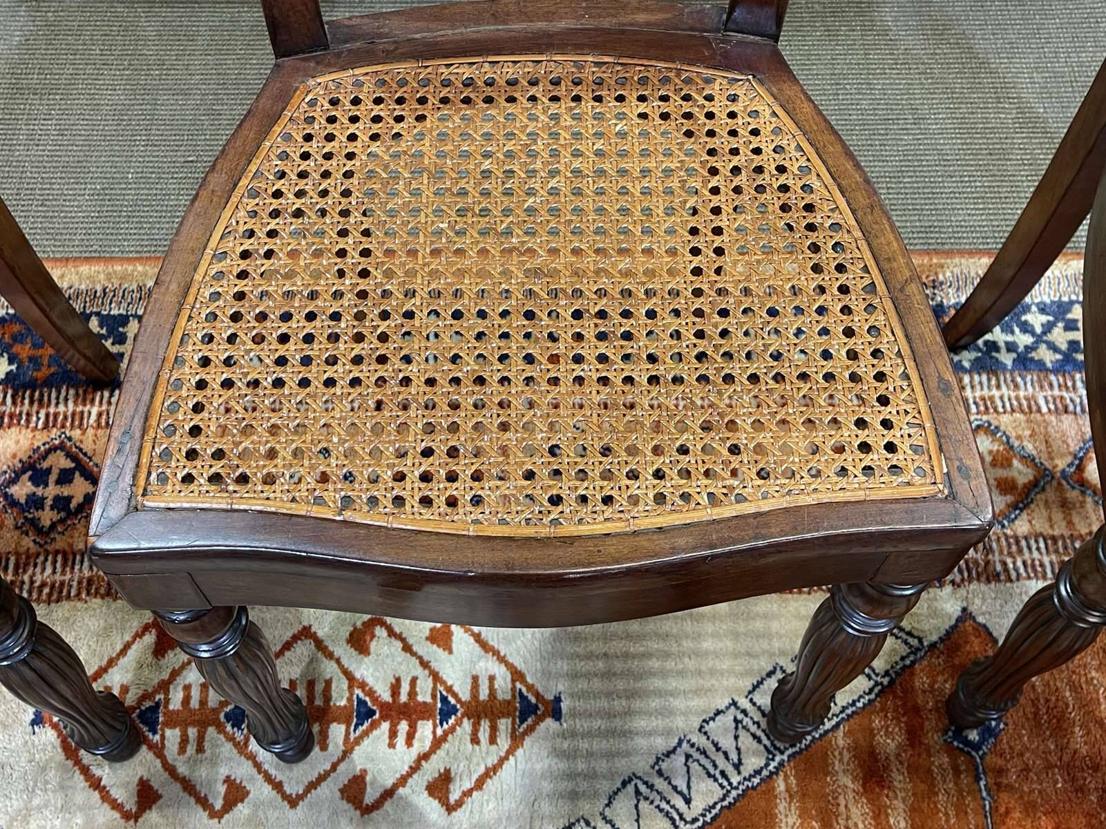 Set of 8 Louis Philippe 19th century mahogany chairs with caned seats