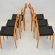 Ensemble de 6 chaises de salle à manger Bruno Mathsson Mimat Mi 401