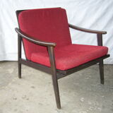 60's chair in Scandinavian-style teak and velvet