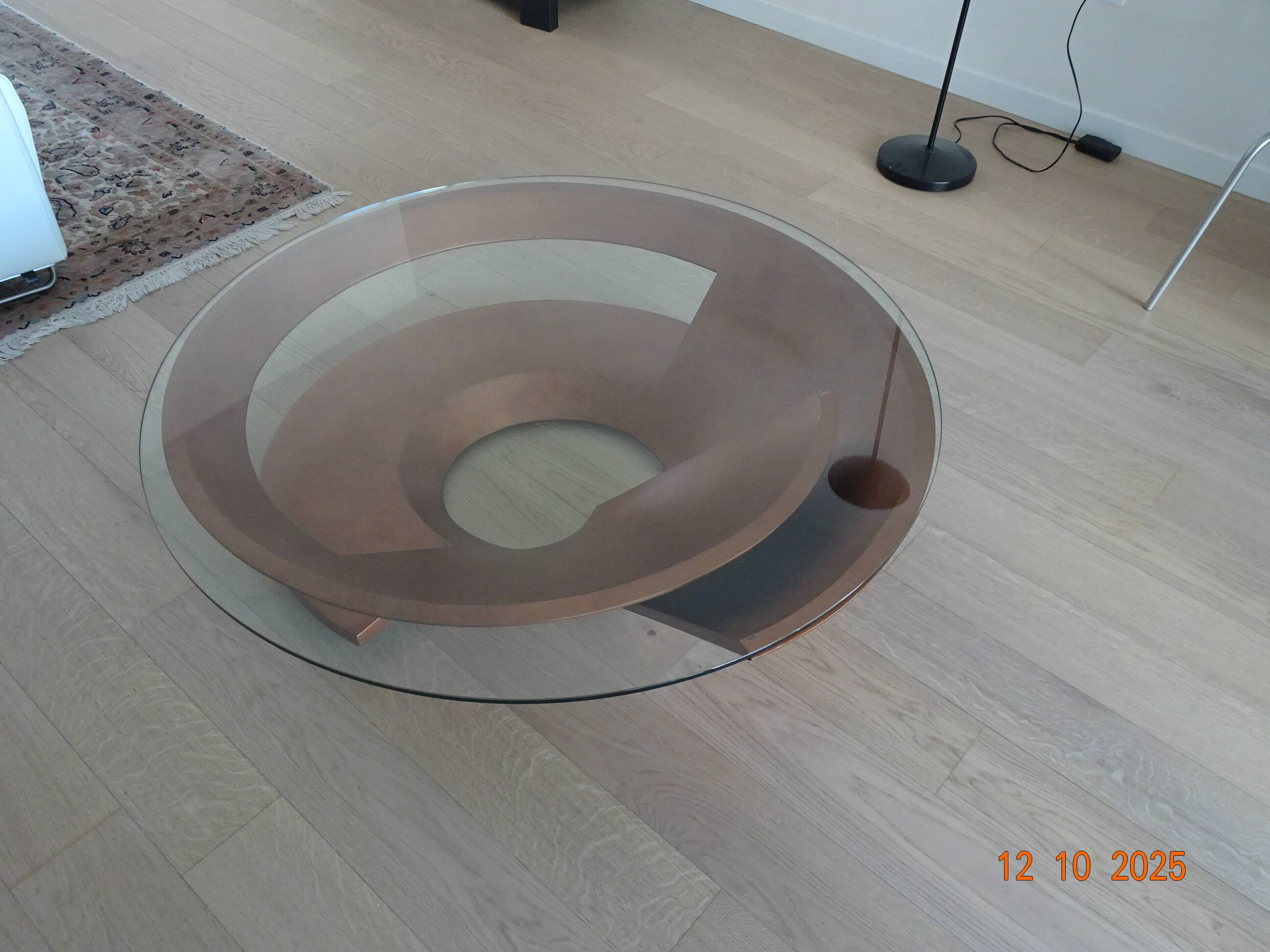 Table basse de salon verre et métal