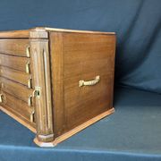 Art Deco important silver-plated metal cutlery set with wooden box Perrin early 20th century
