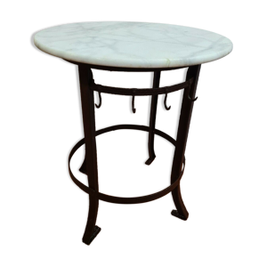 Table guéridon en fer et dessus