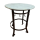Iron pedestal table and marble top