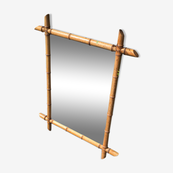 Miroir vintage bambou 61x79cm