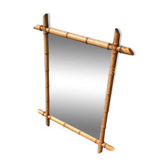 Vintage bamboo mirror 61x79cm