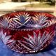 Fruit bowl or centrepiece in ruby red st. louis crystal décor.