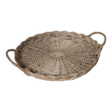 Round wicker tray
