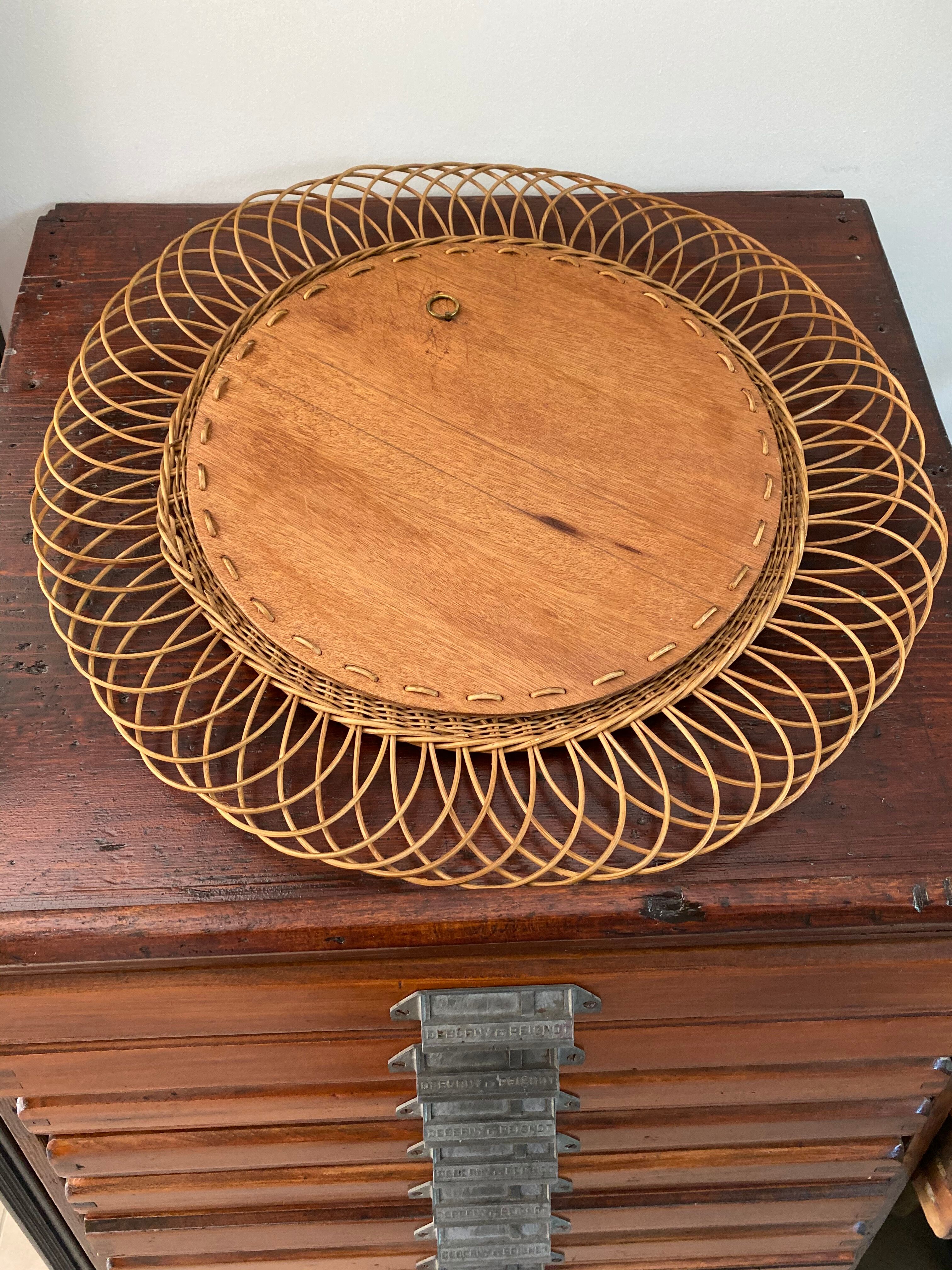 Vintage rattan mirror - 50cm