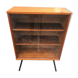 Library showcase with sliding glass doors 60s