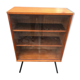 Library showcase with sliding glass doors 60s