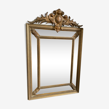 Old mirror in gilded wood   69x107cm