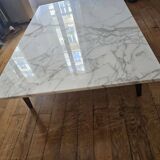 Pelham coffee table in Arabescato marble by designer Matthew Hilton