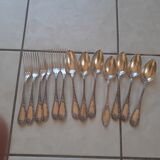 6 spoons & 6 silver metal forks, Ercuis