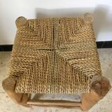 Wooden and rope stool