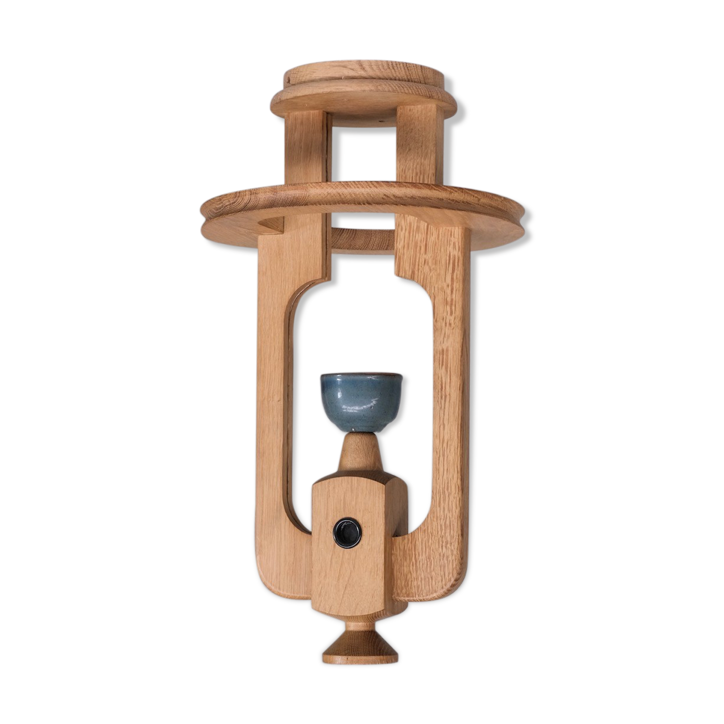 Guillerme et Chambron Oak Mid-Century Pendant Light