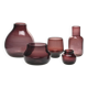 Set of five purple vases by Claude Morin, circa 1980