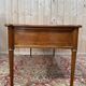 Flat desk with sliding shelves – Louis XVI style – Mahogany, leather and lace