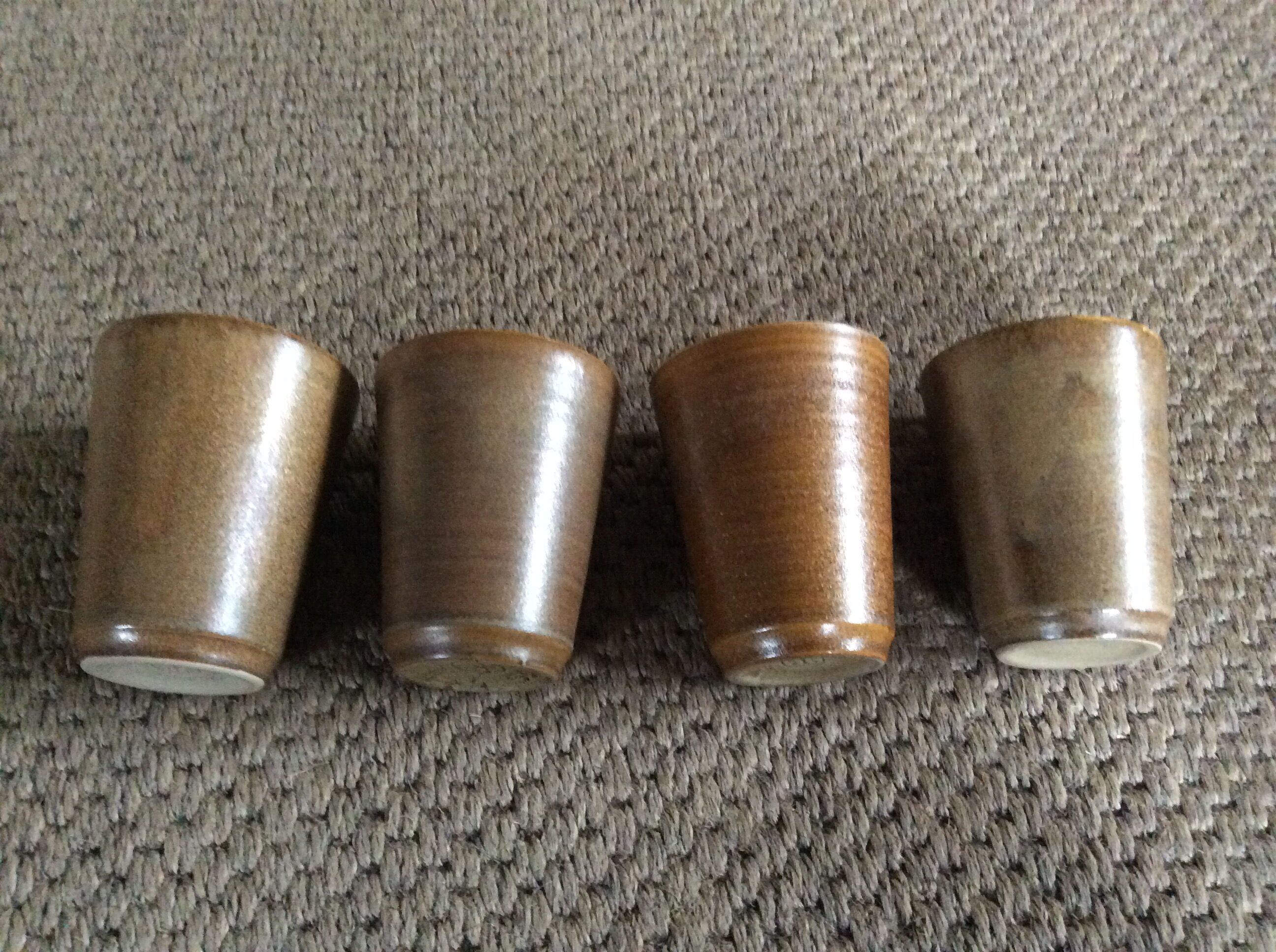 Series of 4 Digoin sandstone cups