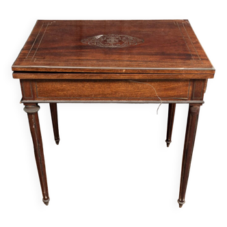 Games table in mahogany marquetry Napoleon III XIXth