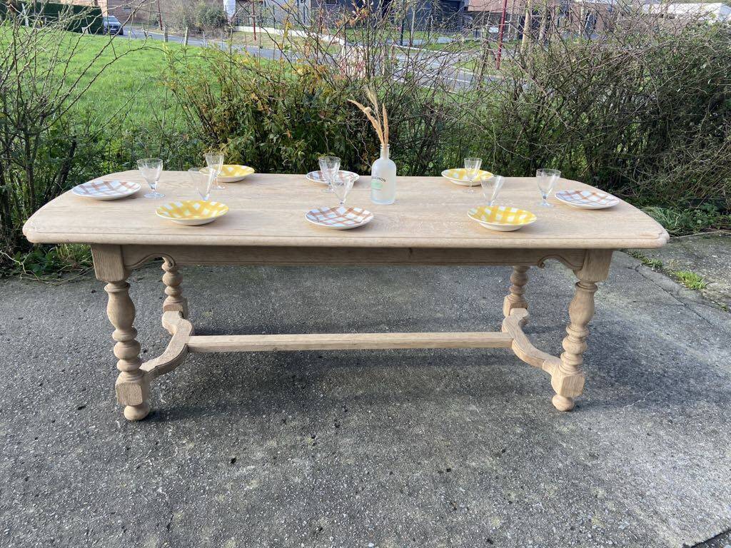 Raw wood farmhouse table