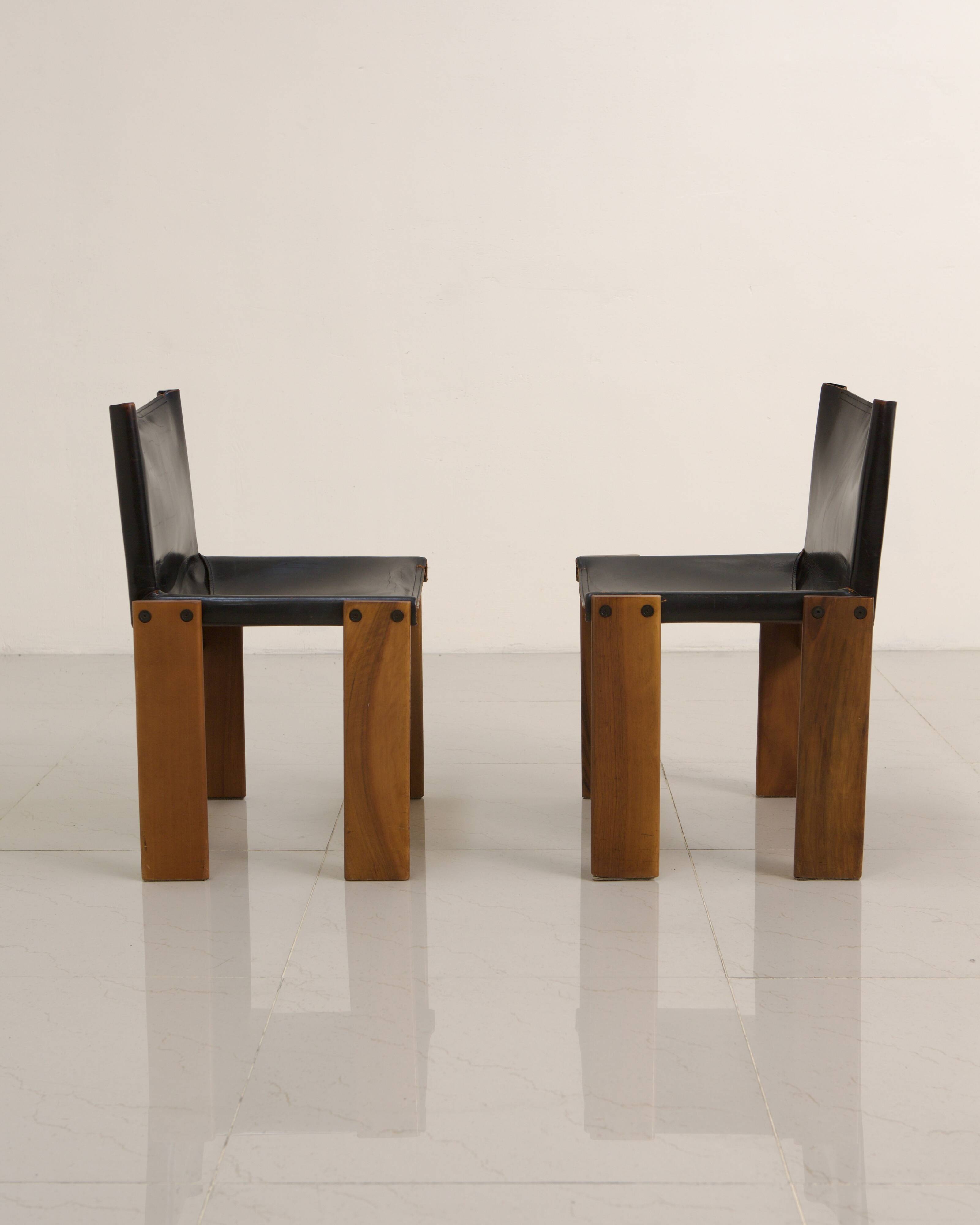 Set of 6 "Monk" Chairs by Afra & Tobia Scarpa for Molteni 70's