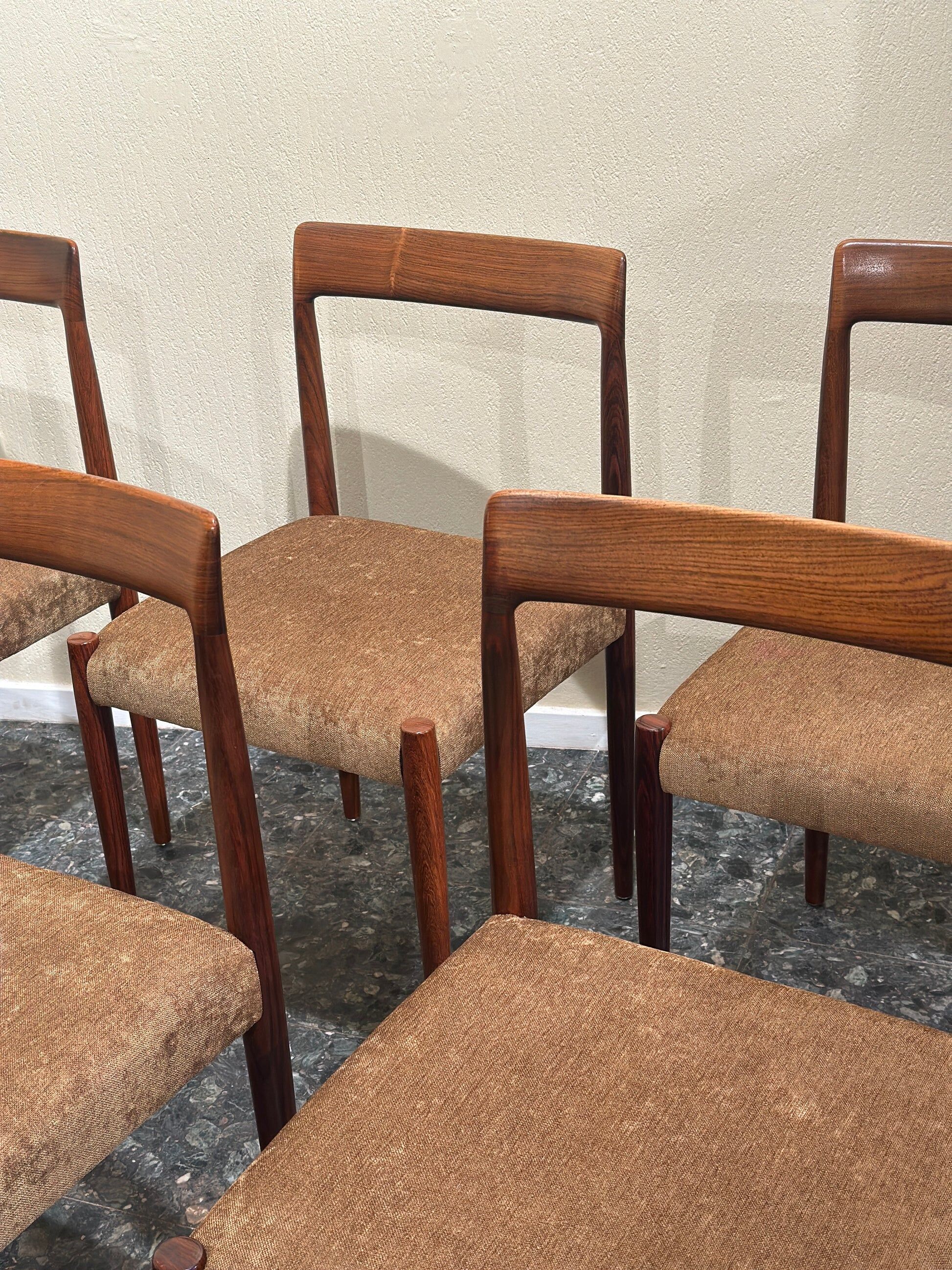 Set of 8 Lübke Rosewood Dining Chairs, Germany, 1960s