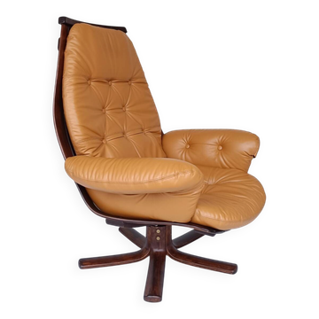 Lounge swivel armchair by Hans Brattrud for Hove Mobler, 1970s.