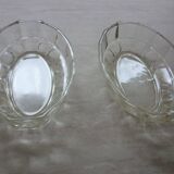 Paire de grands ramequins en verre art déco anciens