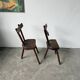 Pair of Savoyard tripod chairs, folk art, oak.