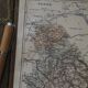 Map of the Yonne, printed in 1889. Authentic Vintage.