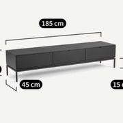 TV cabinet sideboard in metal, steel and leather, Réalto