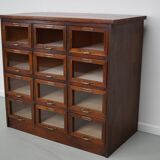 Vintage Dutch Oak Haberdashery Shop Cabinet / Vitrine, 1950s