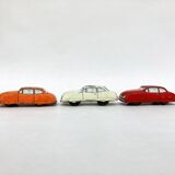 3 old small tin circuit cars with lead wheels • Vintage • 1960s