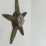 Vintage wall light in bronze and frosted glass, France, 1930.