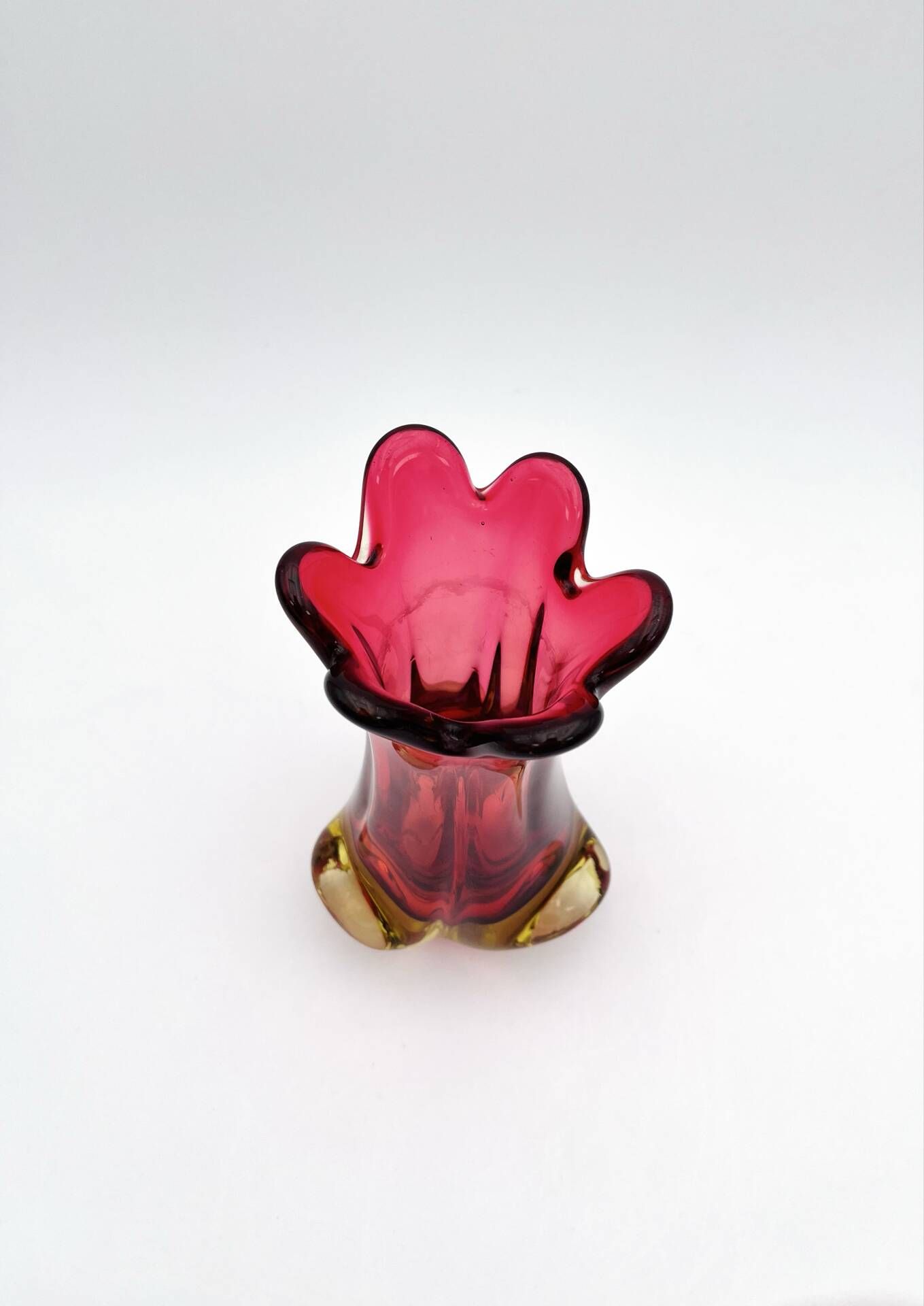 Murano Vase Organic Red Yellow 21cm 1.1kg