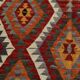 Wine Red & Green Geometric Kilim Rug, 155x268Cm