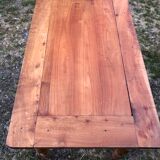 Louis Philippe style old cherry desk table with 2 drawers and 1 pull.